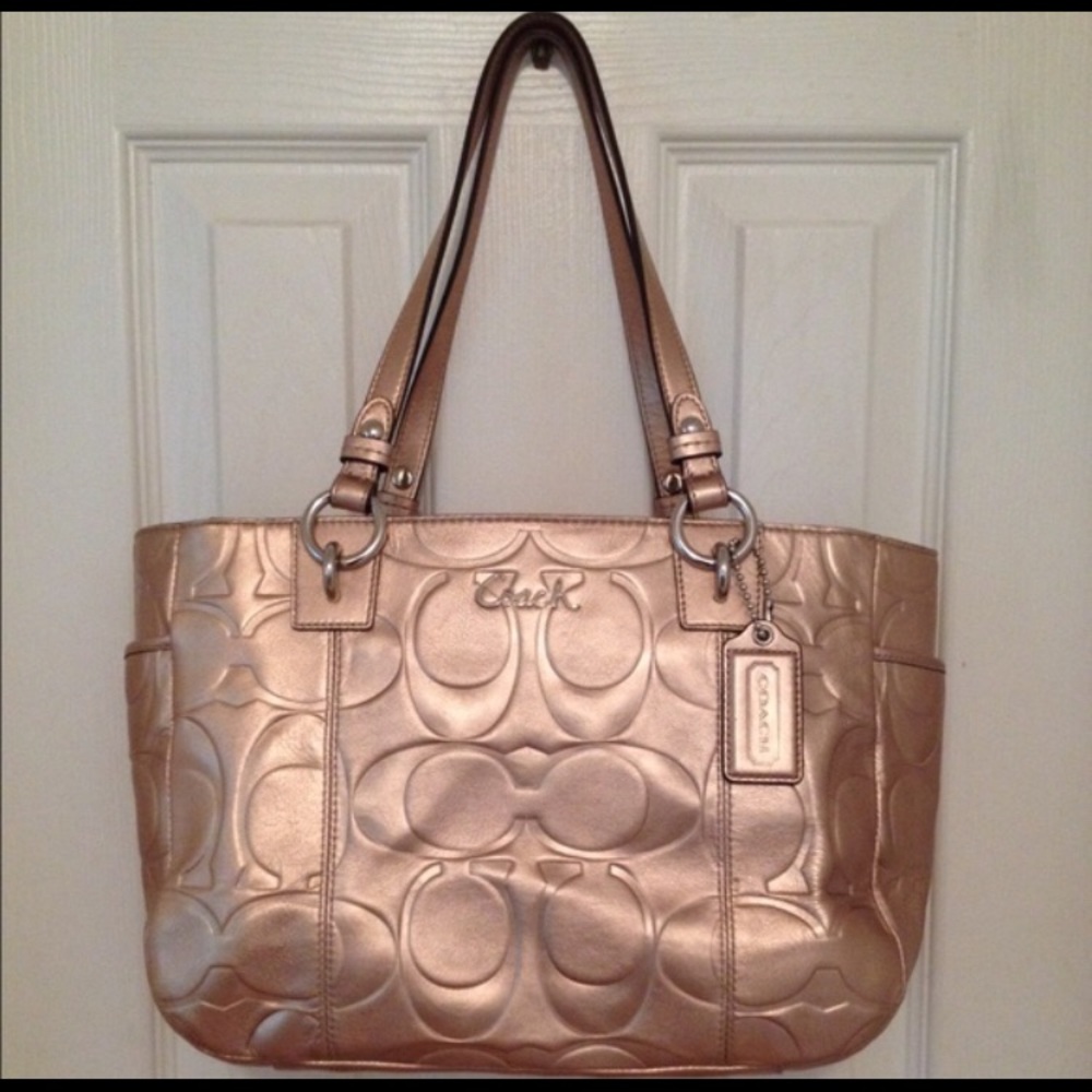 Coach Gold Zip Tote